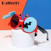 【YF】▽✶ↂ  Ralferty Baby Kids Sunglasses Boys Cartoons Crab Flip Up Glasses Child Shades Unbreakable Soft Frame Oculo