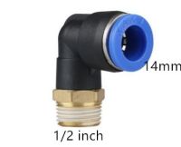 new  L type 14mm 1/2 inch pneumatic connecting fitting threaded elbow pu tube quick air connector 90 degree PL 14-04 pipe joint Pipe Fittings Accessor