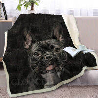 CLOOCL French Bulldog Blankets 3D Graphic Animals Dogs Double Layar Blanket s Printed Plush Quilt Office Nap Car Blanket