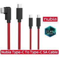 Original Nubia RedMagic 5A สายเคเบิลข้อมูลเกม USB Type-C ถึง Type-C สายชาร์จเร็ว Nubia สีแดงเมจิก5S