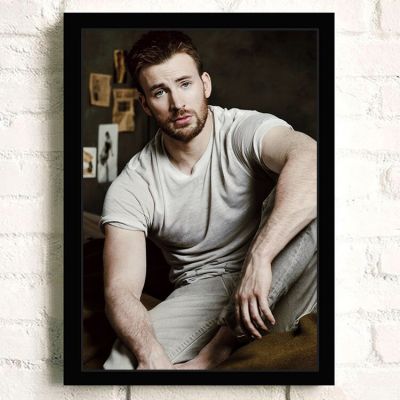 นักแสดงชาวอเมริกันที่มีชื่อเสียงและดาราภาพยนตร์ Chris Evans ถ่ายทำโซฟาศิลปะตกแต่งผนังบ้านตกแต่งโปสเตอร์ผ้าใบวาดภาพคุณภาพสำหรับ0719-c2ห้อง (1ชิ้น)