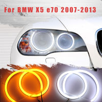 LED SMD ผ้าฝ้ายแสง Switchback แองเจิลตารัศมีแหวน DRL ชุดสำหรับ BMW X5 E70 2007 2008 2009 2010 2011 2012 2013