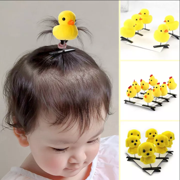 1Pcs Động Vật Phim Hoạt Hình Bé Cô Gái Tóc Clip Dễ Thương Vịt Con Chó Con  Búp Bê Trẻ Em Tóc Chân Trẻ Em Yinsaf | Lazada.Vn
