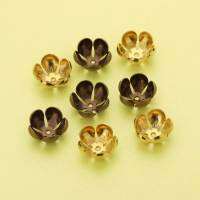 50pcs 13MM Round Filigree Brass Beads Cap Antiqued Bronze Raw Brass Flower Cap DIY Beading Supplies 1568006 Beads