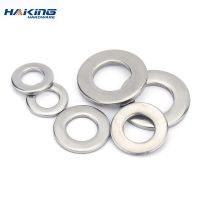 304 Stainless Steel Flat Washer M1.6 M2 M2.5 M3 M4 M5 M6 M8 M10 M12 M16 M20 M24 Shim Spacer Plain Metal Washers Rings Nails  Screws Fasteners