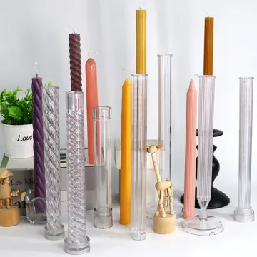 Taper Candle Mold, Clear Durable Pillar Candle Molds, Unique Rod Wax Molds  DIY Candle, Classic Tall Taper Mold,Durable Plasticc Candle Molds, Taper