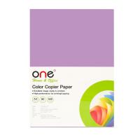 กระดาษสีถ่ายเอกสาร 3 A4 80 แกรม ม่วงเข้ม (500แผ่น) ONE