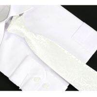 Classic 8 Cm Tie for Man Suit Luxury White Floral Style Business Neckties Wedding Groom Party