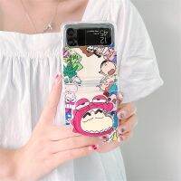 [2023ใหม่] เคสโทรศัพท์แบบตั้งการ์ตูนเด็กผู้ชายสำหรับ Samsung Galaxy Z Flip 3 Z Flip 4เคสหลัง PC แบบแข็งสำหรับ ZFlip3 ZFlip4เคสปลอก