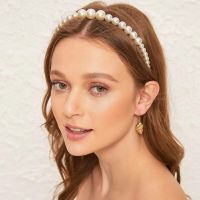 Pearl headband princess temperament pressure hair headdress bridal hair accessories retro headband women