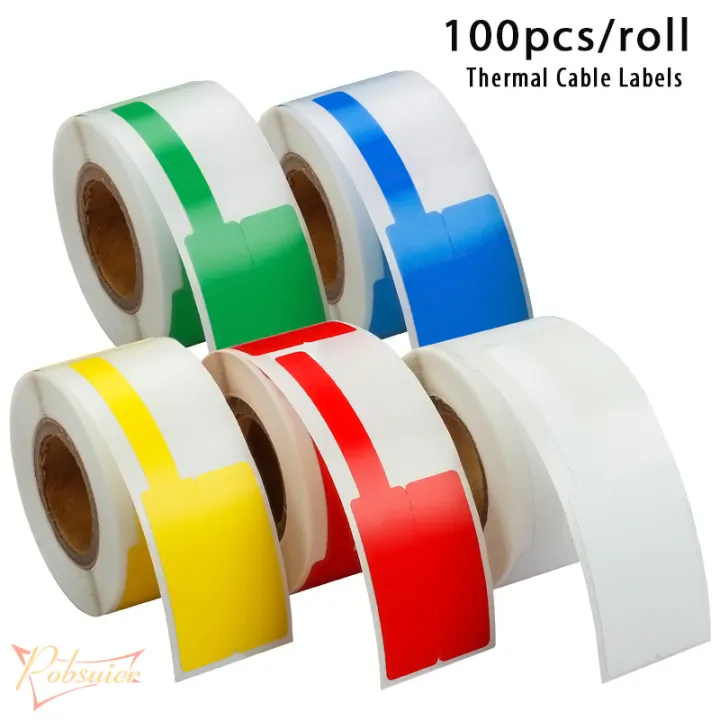 100pcs/roll Thermal Cable Label Stickers Waterproof Network