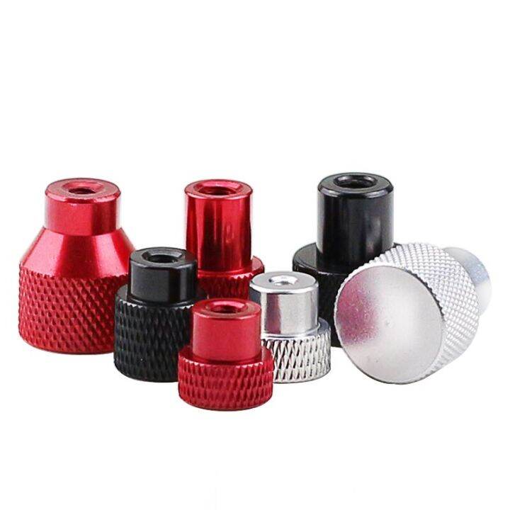 1pcs-m2-5-m3-m4-m5-blind-hole-knurled-thumb-nut-aluminum-step-hand-tighten-nut-with-collar-thumb-nut-silver-black-red-nails-screws-fasteners