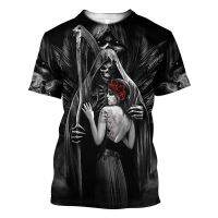 terrible skull gothic men women T-shirt summer Fashion streetwear short sleeves 3D print tees tops hip-hop trend Tshirts