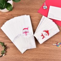 25pcs Christmas Cute Cartoon Santa Claus and Snowman Printed Plastic Candy Food Packing Bag Cookies Bag