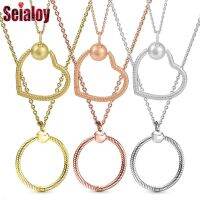 Seialoy New 45cm Cable Basic Chain For Necklace Fit Original O Shape Charms Pendant Necklace Women Men Jewelry Boy Girls Gift