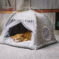 ครอกแมวฤดูหนาวที่อบอุ่นเต็นท์แมวบ้านแมวปิดเตียงสัตว์เลี้ยง Four Seasons ทั่วไป Kennel Cat House