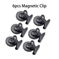 【jw】❁✶☽  6pcs Black/Silver 30mm Metal Round Magnetic for Fridge Magnets Wall Recipes Memo Note Message Holder Clamp Office Supplies