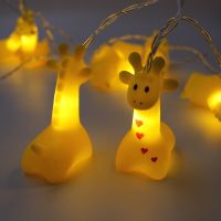 ZZOOI Silicone Animal Led String Lights Battery Powered Garland for Christmas Baby Room Decorative Navidad Natal Gifts New Year Decor