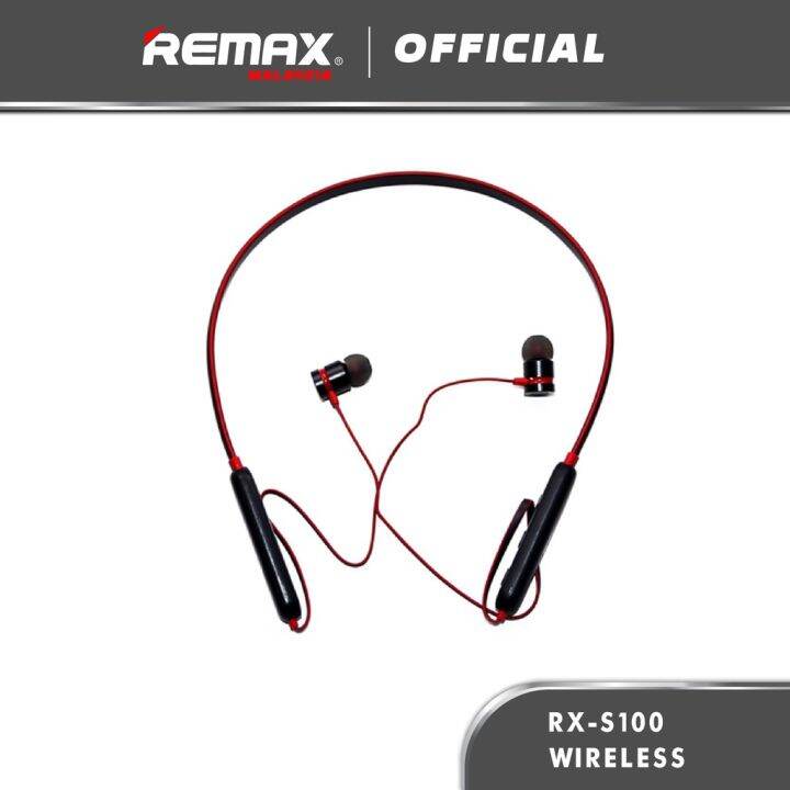 REMAX RX-S100 WIRELESS NECKBAND EARPHONE BLACK | Lazada