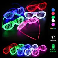 ♠ Neon Flashing LED Glasses Adult Kids Women Light Up Party Sunglasses Glow In The Dark Supplies Birthday Wedding Decoration