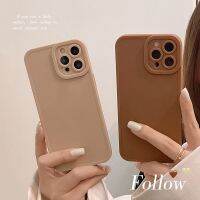 ร้อน hanoe413 - / เคสแบบเนื้อด้านสำหรับ Iphone 13 X Xr Xsmax 11 12 14 Pro Max Mini 7 8 Plus ซิลิโคนนิ่มสีน้ำตาลเจนป้องกันเคสโทรศัพท์กันกระแทก