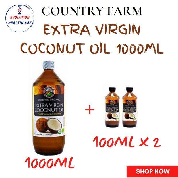 COUNTRY FARM EXTRA VIRGIN COCONUT OIL 1 LITRE WITH FREE 100ML+100ML