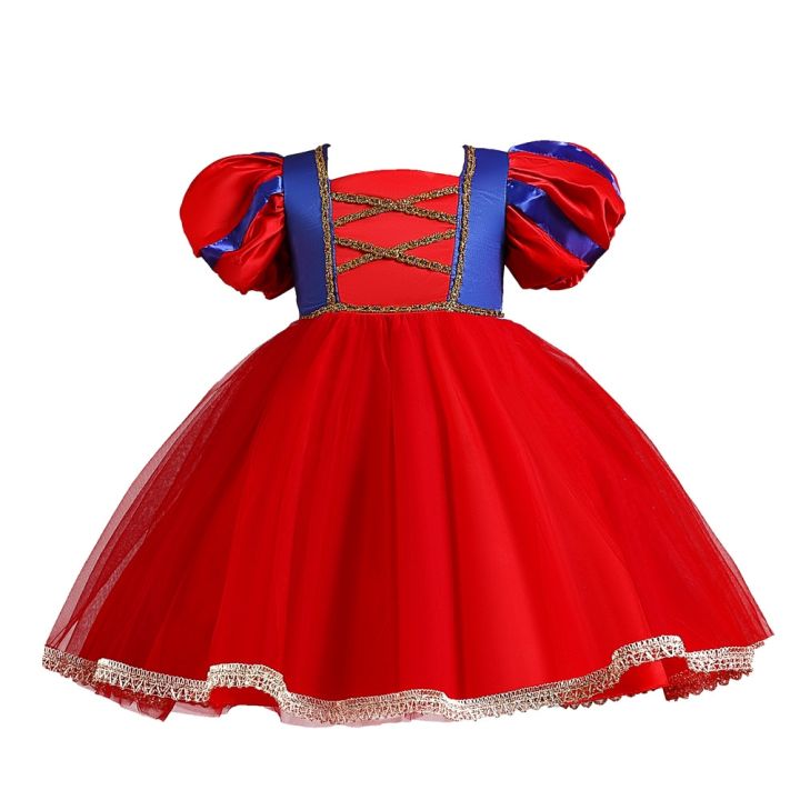 jeansame-dress-2022-newnew-girls-39-polka-dot-print-children-39-smesh-small-fly-sleeve-bow-party-dress