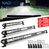 NAOEVO Super Slim Led Bar Offroad 12 20 32 Inch Spot Flood barra led Light Bar for Car 4x4 Truck 4WD ATV Fog Lights 12V 24V