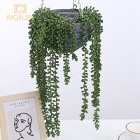 WQNJIN Artificial Fleshiness Lover Tears Succulents Pearls Fleshy Vine Flower Hanging Rattan Wall Garden Home Decor Fake Plants Electrical Connectors