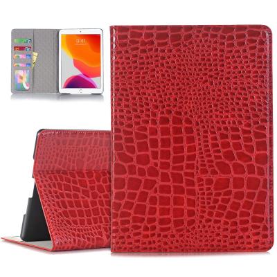 Case สำหรับ iPad รุ่นที่ 10.2 2019,ลายจระเข้พรีเมี่ยมหนัง PU พลิกยกยืนเคสกับช่องเสียบการ์ดกระเป๋าเงินสดปกสมาร์ทสำหรับ iPad 10.2 2019 7th Gen