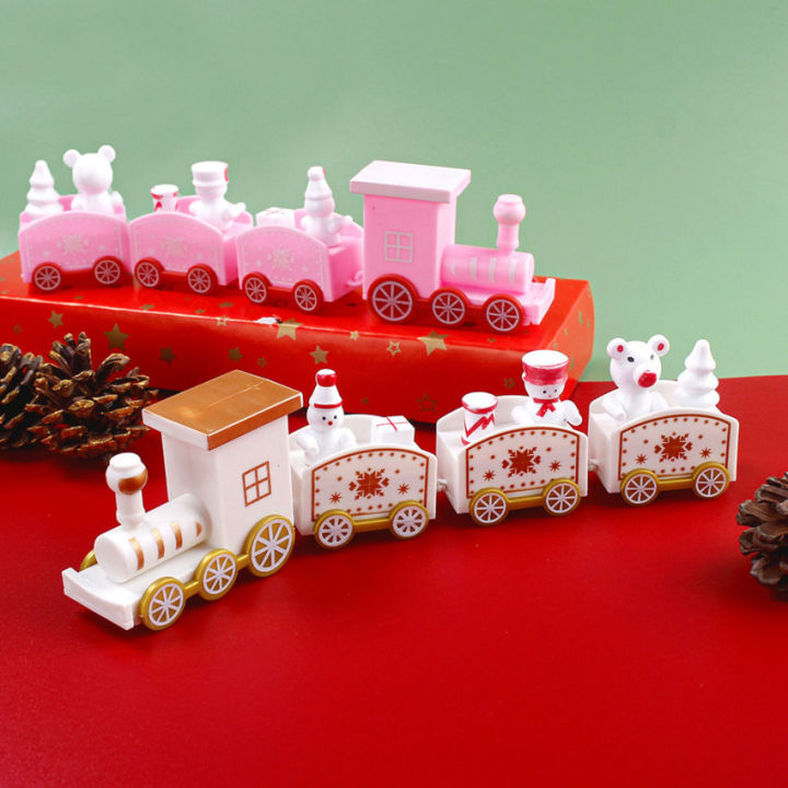 ชุดของตกแต่งรถไฟขนาดเล็กรถไฟเมืองมหัศจรรย์ในฤดูหนาวสำหรับงานปาร์ตี้คริสต์มาสใต้ของตกแต่งต้นคริสต์มาส