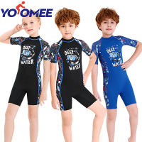 Yoomee ใหม่ชิ้นเดียวเด็ก W Etsuit ชอร์ตี้ไลคร่าครีมกันแดดชุดว่ายน้ำกลับซิปสำหรับหนุ่มๆสาวๆเยาวชนว่ายน้ำดำน้ำดำน้ำดูปะการังท่อง