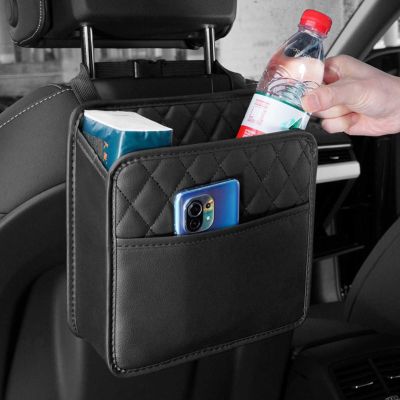 อุปกรณ์จัดระเบียบที่นั่งในรถหนัง PU กันน้ำได้อเนกประสงค์กระเป๋าเก็บของสำหรับร้านขายของชำท้ายรถ