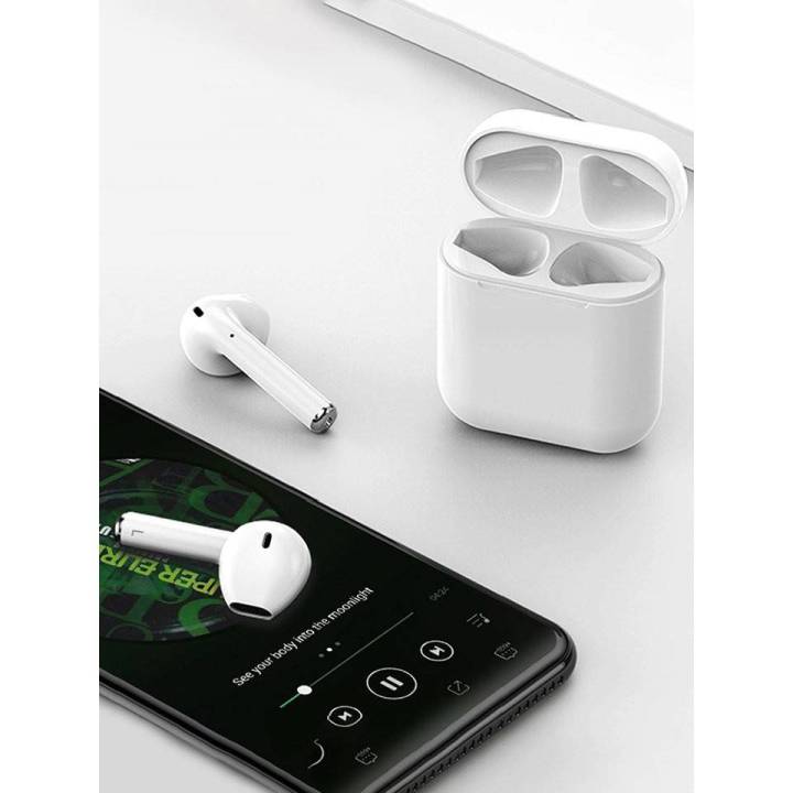 หูฟังบลูทูธไร้สาย-หูฟังพกพา-หูฟัง-bluetooth-i12-tws-bluetooth-5-0-wireless-earphones-ให้พลังเสียงคมชัดระบบ-stereo-ระบบ-auto-power-on-และ-auto-pairing-สะดวกสบายในการใช้งาน