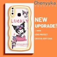 เคส Chenyyyka สำหรับ Infinix Smart 4เคส X653 4C สมาร์ทเคสโชคดีลาย Kuromi กรอบครีมกันกระแทกแบบใสนิ่มเคสมือถือสร้างสรรค์โปร่งใสลายกล้องถ่ายรูปเรียบง่ายอ่อนโยนฝาครอบป้องกัน