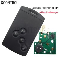 Qcontrol ชุด Kunci Remote Mobil กระดุม4เม็ด Id46 Pcf7941สำหรับเรโนลต์เมกาเน่อิลแอมป์พร้อมกุญแจฉุกเฉิน