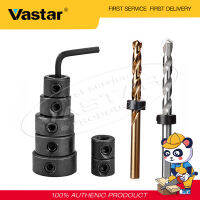 Vastar 7 ชิ้นเจาะหยุด Assortment, 3-12 มิลลิเมตรเจาะความลึกหยุดปลอกคอจำกัดแหวนเดือยเพลาเชย positioner L ocator สำหรับดอกสว่านที่สอดคล้องกันเจาะ