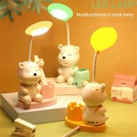 1~5PCS Small Night Light Holiday Gift With Pencil Sharpener Cartoon Bear Shape Usb Rechargeable Creative Lighting Lamps