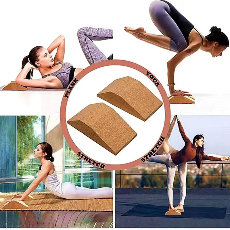 2Pcs Yoga Wedge Blocks Squat Ramp Heel Stretcher Anti Slip Slant