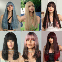 วิกผมผู้หญิงวิกผมยาวผมตรง Synthetic wig วิกผมเส้นใยเคมีที่มีอุณหภูมิสูง