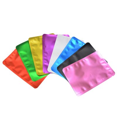 100pcs Colorful Cosmetics Storage Matte Vacuum Foil Bag Aluminum Foil Open Top Food Bag Eye Mask Packaging Bag with Tear Notch