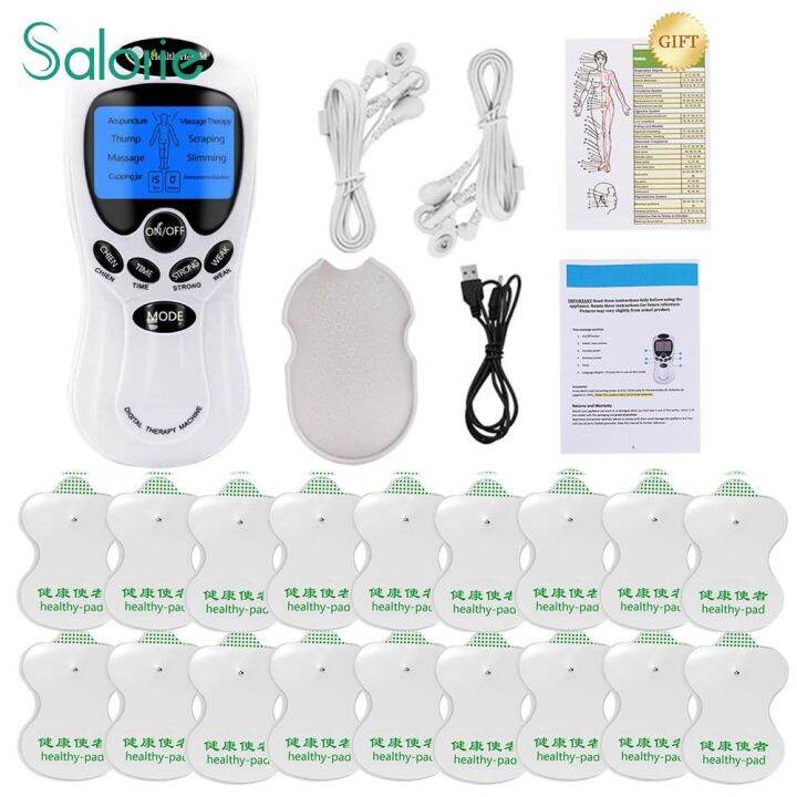 Salorie with 8/18pc Electrode Pads 8 Modes TENS Unit Ems Massager ...