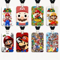 Super Marios Anime PVC tempat kartu lencana menggantung tas leher kampus siswa Lanyard ID kartu anti-hilang kartun pelindung kasus Hadiah