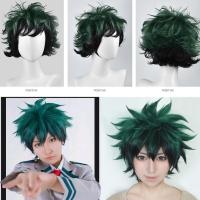 วิกผมคอสเพลย์อะนิเมะ My HERO Academia Deku Izuku Midoriya สีเขียววิกผมสั้น K4S3