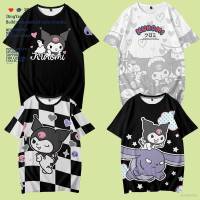 XL Sanrio Kuromi Tshirt Short Sleeve Top Anime Cosplay Tee For Girl Cute Cartoon Shirt Casual 3D Print Plus Size LX