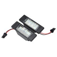 2Pcs 18Leds ป้ายทะเบียนรถไฟพลาสติกสำหรับ Nissan Qashqai X-Trail Juke Primera ไฟ Led แบบสว่างจำนวนไฟส่องป้ายทะเบียน