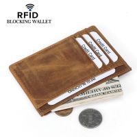 Leather Credit Card Case Rfid Blocking Wallet for Credit Cards Vintage Card Organizer anti Rfid Card Protection Cardholder Card Holders