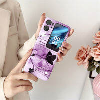 เคสพลิกใหม่สำหรับออปโป้ไฟนด์ N2ฝาพับแบบหรูหราสีน้ำเงิน-เรย์เคสโทรศัพท์ลึกลับฝาพับซิลิโคนทาสีผีเสื้อสีม่วงลึกลับ