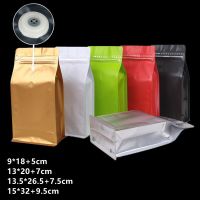 【DT】 hot  50pcs Coffee Beans Aluminum Foil Bags With Air Valve For Snack Food Spices Tea Nuts Grains Sealed Storage Pouches Customize Logo