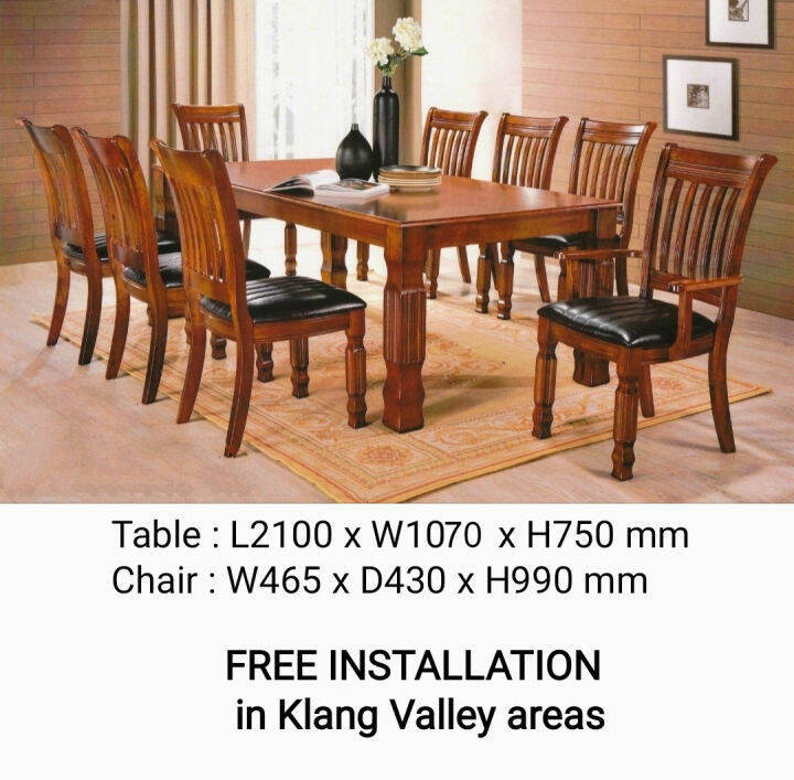 solid wood dining table set for 8